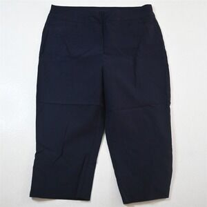 Chicos 1 /‎ 8 Navy Blue Pull On Dress Cropped Womens Pants